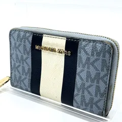 マイケルコース MICHAEL KORS カードケース コンパクトウォレット ラウンドジップ PVC MK総柄 ブルー レディース ミニ財布 コインケース 小銭入れ カード入れ ブランド財布 ミニウォレット ロゴ ゴールド金具 人気