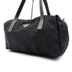 PRADA Boston bag nylon black leather プラダ ミニボストンバッグ 三角ロゴ ナイロン レザー 黒 旅行カバン