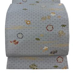 正絹 夏 袋帯 絽 六通柄 雪輪 松 図案 ゴージャス 美品 極上 逸品