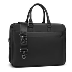 Men's Recruitment Briefcase, Lightweight, Water-Repellent, 3-Way, Fits A4 Paper, 15.6-inch Documents, PU Leather, Large Capacity, Perfect for Commuting, Interviews, Job Hunting, and Father's Day. [Lansion]