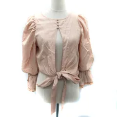 ワンアフター アナザー ナイスクラップ one after another NICE CLAUP シャツ ブラウス 長袖 リボン F ピンクベージュ /SM2