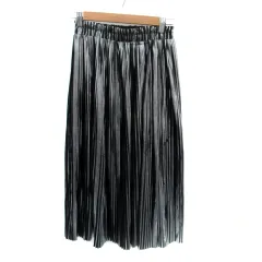 ジーナシス JEANASIS プリーツスカート マキシ丈 ロング丈 F シルバー /SM7