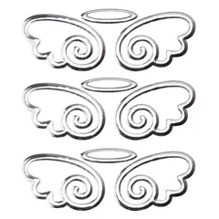 カーステッカー かわいい 3D ドレスアップ エンブレム 天使 ステッカー 車 バイク 【3枚セット】 エンジェル 羽 カー用品 prendre （シルバー） PR-ANGELSTICKER-SV