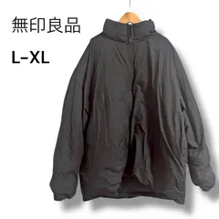 a2224 無印良品 高密度織り 撥水 ダウンジャケット ブラック L-XL 大きいサイズ