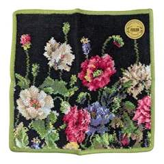 フェイラー 花柄ハンカチ ブラック