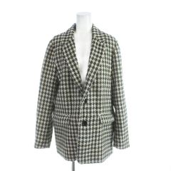 リリーブラウン Lily Brown ジャケット 上着 F 白 ホワイト 黒 ブラック 千鳥格子柄 長袖 テーラードカラー /AP