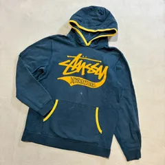 【訳ありセール】 Stüssy（ステューシー） フロッキープリント プルオーバー パーカー メンズLサイズ