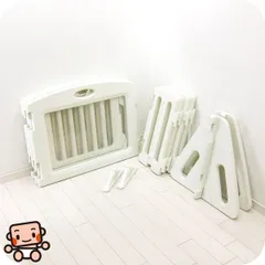 美品 ベビー フェンス ベビーゲート 設置幅361cm 中古 日本育児 自由度の高い キッズパーテーションミルキー プレミアムクリア【A.美品】