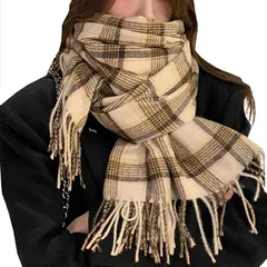 [Yangweng] マフラー レディース 冬 クリスマスプレゼント 大判 カシミヤタッチ ギフト袋付き チェック柄 軽量 人気 プレゼント ストール 女性 ふんわり 柔らかい 暖かい 誕生日プレゼント 肩掛け 女の子 [7日以内でお届け!] 0