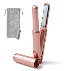 【ZIPで紹介！旅行神アイテム2位】アゲツヤ コードレスミニヘアアイロン?（ピンク）【PSE認証取得製品】電池着脱可 機内持ち込み可能 typeC充電 3000mA 300W 3段階温度調節 2wayカール&ストレートアイロン AG-0008 a64a3f03