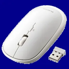 エレコム ワイヤレスマウス 無線2.4GHz Slint M-TM10DBWH/EC 薄型 静音 4ボタン プレゼンモード機能付 Windows Mac 対応 ホワイト