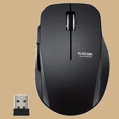 静音 5ボタン ワイヤレスマウス Mサイズ ブラック エレコム M-FBL01DBXSBK