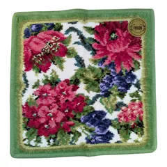 フェイラー 花柄ハンカチ グリーン