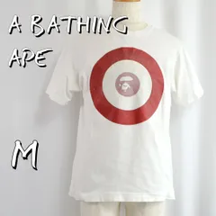 【希少/初期】A BATHING APEアベイシングエイプ 日本製 NIGO期 初期タグ 90sヴィンテージ ラメプリント ターゲットロゴ Tシャツ M 白ホワイト