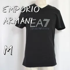 【美品】エンポリオ アルマーニ EA7 (EMPORIO ARMANI EA7 ストレッチ ロゴTシャツ M 黒ブラック【古着】【中古】【送料無料】