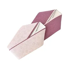 リバーシブル さくら柄入り 正絹 重ね衿・伊達衿 (NO.11あずき)