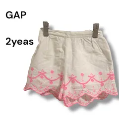 a2282 babyGAP ベビーギャップ ショートパンツ 90 女の子 ピンク 刺繍 ホワイト