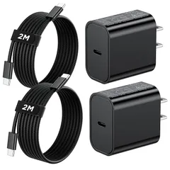 【新品】 【2個セット】type-c Android 充電器 25W PD 急速充電 PSE認証済み アイフォン USB-C タイプC ケーブル 2M付き for Samsung Galaxy S25/S24/S23/S22/Note 20、for iPhon