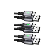 【新品】 INIU USB C ケーブル (3本セット 0.5m+2m+2m) USB-A & USB-C QC 対応 3.1A 急速充電 超高耐久 高速データ転送 高耐久ナイロン編み タイプC 充電ケーブル iPhone 17 16 15 MacBook 1