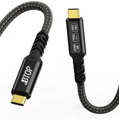 【新品】 JBTOP USB 80 Gbpsデータ線1m、帯域幅16 K/ダブル8 K、240 W/5 A急速充電、編組USB Cビデオ線互換Thunderbolt 4/5、SSD、MacBook M 4 Pro、Dock、eGPU/USB 4ディスプレイ 0のサムネイル