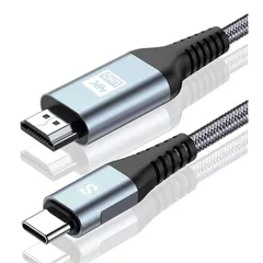【新品】 AviBrex HDMI Type-C 変換ケーブル 2M, USB C HDMI 変換 4K/Thunderbolt3対応 映像出力 携帯画面をテレビに映す タイプC hdmiケーブル iPhone 17 16 15 Pro Max,MacBo 1
