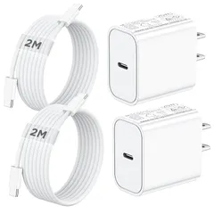 【新品】 【2個セット】for iPhone 17/16/15 充電器 type-c 25W PD 急速充電 PSE認証済み USB-C タイプC ケーブル 2M付き、for iPhone 17 16 15 Pro Pro Max Plus/iPad Pr 0