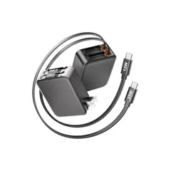 【新品】 35W 充電器 type-c 急速充電器 巻き取り式 高速充電 2本USB-Cケーブル内蔵 USB-C ポート 三台同時充電 ケーブルー体型 折りたたみ式プラグ PSE認証済 旅行 出張 持ち運び便利 コンパクト省スペース iPhone 16/1 1