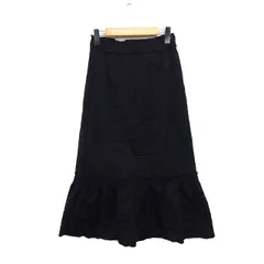 コムサデモード COMME CA DU MODE マーメイドスカート ロング丈 無地 コットン 綿 7 ブラック 黒 /FT35