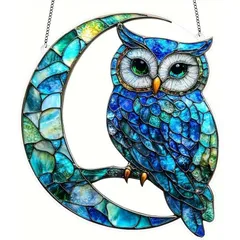 フクロウ 月光 置物 アクリル 2D オブジェ オーナメント かわいい オシャレ インテリア 雑貨 ふくろう 卓上 風水 幸運 開運 縁起物 運気 鳥 梟