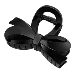 【新品】 KISARG ヘアクリップ 小さめ 髪の毛 クリップ 髪留め リボン バレッタ バンスクリップ 髪クリップ ヘアふっく しっかりとまる ヘアアクセサリー おしゃれ 大人 可愛い 髪飾り 軽い 強力 ブラック 0