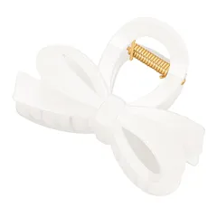 【新品】 KISARG ヘアクリップ 小さめ クリップ 髪留め リボン バレッタ ヘアふっく バンスクリップ 髪クリップ しっかりとまる ヘアアクセサリー おしゃれ 大人 毛量多い 可愛い 髪飾り 軽い 強力 ホワイト 0