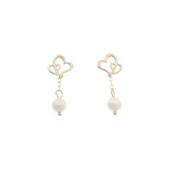 4゜C ハート 淡水パール ピアス