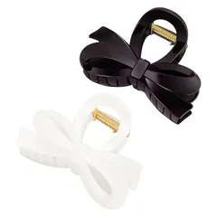 【新品】 KISARG ヘアクリップ 小さめ クリップ 髪留め リボン バレッタ ヘアふっく バンスクリップ 髪クリップ ヘアくりっつぷ しっかりとまる ヘアアクセサリー おしゃれ 大人 可愛い 髪飾り お風呂 軽い 強力 2セットコーヒー色とホワイト 0