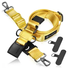 [FeasibleSite] 【瞬間着脱！】スマホ ショルダー ストラップ 首掛け 長さ100cm～155cm 幅2.5cm (Ｄカンなし, レモネード) [レモネード] [Ｄカンなし]