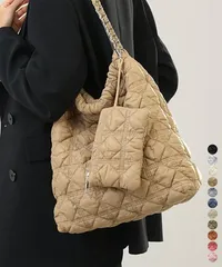 キルトチェーンバッグポーチ付トートバッグ