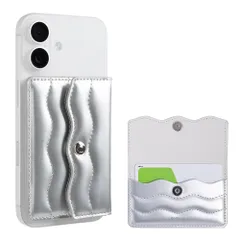 [ハミィ] iFace BeBling MagSafe対応 カードウォレット MagSynq (シルバー)【アイフェイス ビーブリング メタルリングステッカー付属 マグネット式 マグセーフ対応 カードケース ウォレット カード2枚収納】 [シルバー]