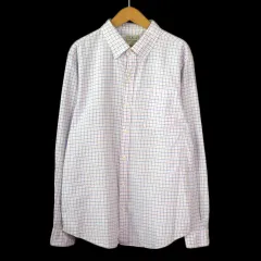 エルエルビーン L.L.BEAN シャツ ボタンダウン チェック シアサッカー L 白 ホワイト