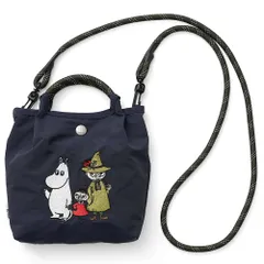 [Moomin] 刺繍 ポシェット ミニショルダーバッグ レディース 小さい 軽量 2wayバッグ RMPK-03 [ネイビー（グループ）]