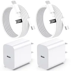 【新品】 iPhone 充電器 純正 PD 20W 2個セット [MFi/PSE認証済み] USB-C 急速充電器 電源アダプター USB C - Lightning ケーブル 2m付きType C スマホ充電器 for iPhone 14/Plus/Pr 1