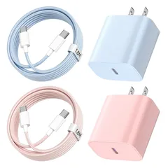 【新品】 For iPhone17 iPhone16 充電器 Type-C 20W 急速充電器 PSE認証済み 【AC電源アダプター*2個 ＆ 1.8M USB-C ケーブル*2本付き】アイフォン充 電器 タイプC充電器 軽量USB-Cコンセット for  0