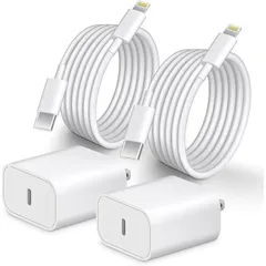 【新品】 Vulendu iPhone 充電器 20W PD 急速充電 [2個セット・MFi認証・PSE認証済] USB C - Lightning ケーブル 2m付き2本 Type C スマホ充電器 電源アダプター タイプC アイフォン 純正品質 iPh 0