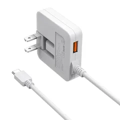 【新品】 【最新薄型】PD20W 充電器 USB-C 急速充電器 Type-Cケーブル (PD20W&QC3.0/合計3.4A/1つUSB-Aポート/折畳みプラグ/PSE認証済) ACアダプター コンセント 軽量 スマホ充電器 iPhone15適用/And 1