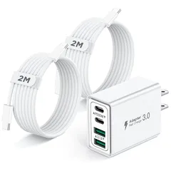 【新品】 for iPhone17/16/15 充電器 type-c 40W PD 急速充電 PSE認証済み アイフォン USB-C タイプC ケーブル 2M付き 4ポート、for iPhone 17/16 15 14 13 12 11 Pro Max X 1