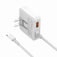 【新品】 USB充電器 Type-C PD 20W 急速充電器 USB-Cケーブル一体型(超薄型/編みケーブル&QC3.0 USB-Aポート/折畳みプラグ/PSE認証済) タイプc ACアダプター コンセント 軽量 スマホ充電器 iPhone15適用/An 0