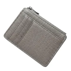 [VIVIORA] クレジットカードケース 本革 フラグメントケース クレカ マイナンバー スリム カード入れ 財布 名刺入れ パスケース 薄型 ジッパー カードホルダー (グレー) [グレー]