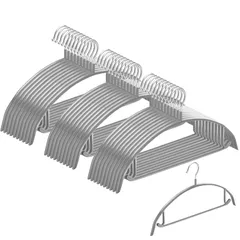 ハンガー すべらない かたくずれ防止 30本セット 洗濯物干し 洗濯 ハンガー 収納 跡がつかないはんがー おしゃれ 滑らない 滑り落ちない はんがー スーツ Hanger 型崩れ防止 衣類 ズボン 乾湿両用 人気ランキング (30, グレー)rc