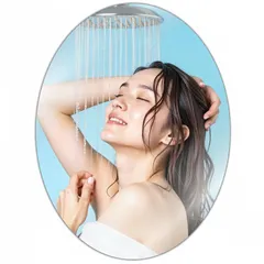 【雑誌anan掲載】 CocoMirror 風呂 鏡 マグネット 浴室 ミラー お風呂 マグネット鏡 バスミラー 曇らない 楕円形 縦37.5ｘ横28.5?