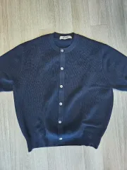 HYOJI 半袖ニットカーディガン ネイビー