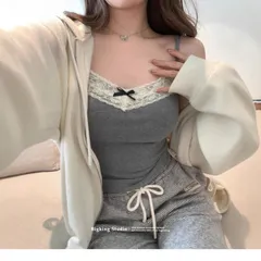 【2枚】ブラトップ カップ付き キャミソールレースリボンリブ インナー 盛れる 涼しい 見せブラ チューブトップ スポブラ ナイトブラ ノンワイヤーブラ 響かない 蒸れない 背中見せ へそ出し ルームウェア 部屋着 韓国ファッション かわいい まとめ買い お得