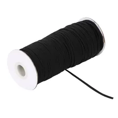 Neutral Zenith ゴム紐 スニーカー ズボン ウエスト 裁縫 手芸 工作 手作り 縫製 弾性バンド (ブラック, 幅3mm×長さ100m) [ブラック] [幅3mm×長さ100m]